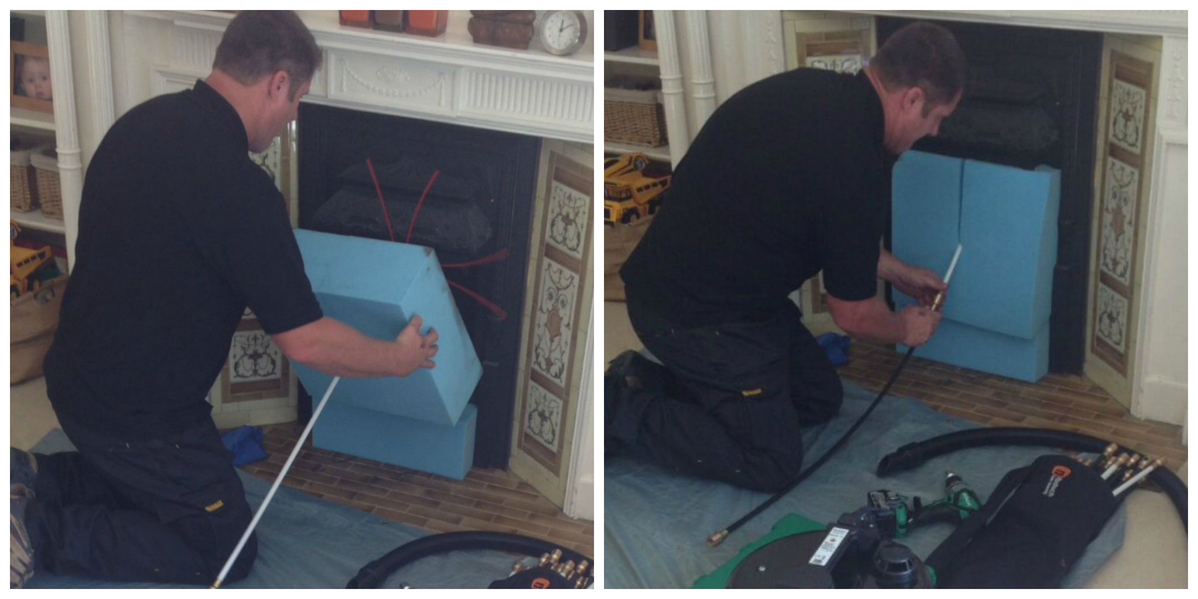 Preparing a chimney for sweeping